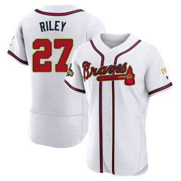 Austin Riley Men's Authentic Atlanta Braves Gold White 2022 Program Jersey