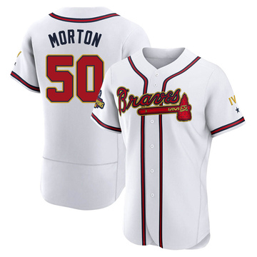 Charlie Morton Men's Authentic Atlanta Braves Gold White 2022 Program Jersey