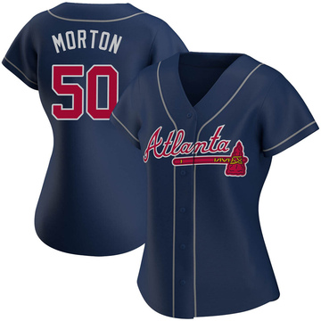 Charlie Morton Women's Authentic Atlanta Braves Navy Alternate Jersey