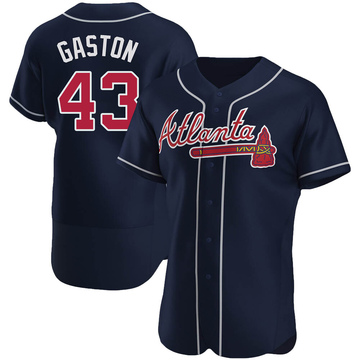 Cito Gaston Men's Authentic Atlanta Braves Navy Alternate Jersey