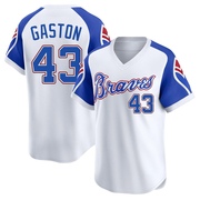 Cito Gaston Youth Limited Atlanta Braves White Throwback Cooperstown Collection Jersey