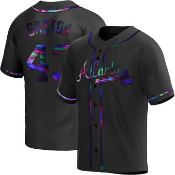 Cito Gaston Youth Replica Atlanta Braves Black Holographic Alternate Jersey