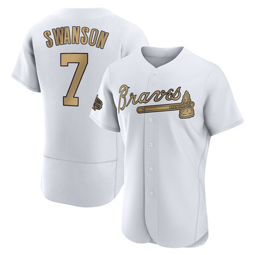 Dansby Swanson Men's Authentic Atlanta Braves White 2022 All-Star Game Jersey