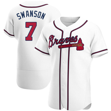 Dansby Swanson Men's Authentic Atlanta Braves White Home Jersey