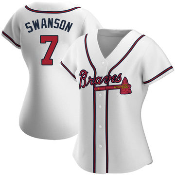 Dansby Swanson Women's Replica Atlanta Braves White Home Jersey