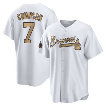 Dansby Swanson Youth Replica Atlanta Braves White 2022 All-Star Game Jersey