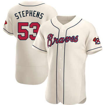 Jackson Stephens Men's Authentic Atlanta Braves Cream Alternate Jersey