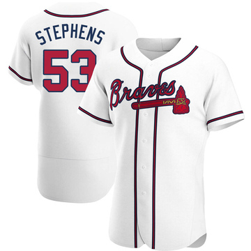 Jackson Stephens Men's Authentic Atlanta Braves White Home Jersey
