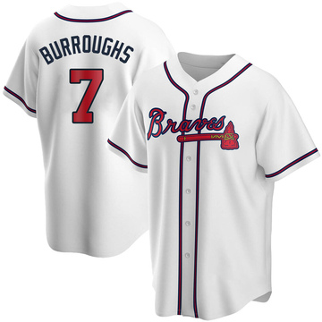 Jeff Burroughs Men's Replica Atlanta Braves White Home Jersey