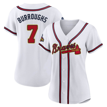 Jeff Burroughs Women's Authentic Atlanta Braves Gold White 2022 Program Jersey