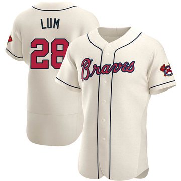 Mike Lum Men's Authentic Atlanta Braves Cream Alternate Jersey