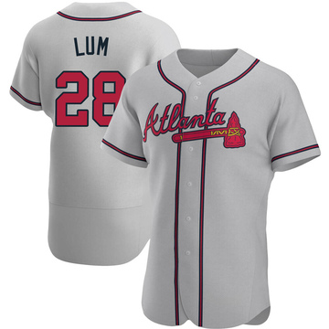 Mike Lum Men's Authentic Atlanta Braves Gray Road Jersey