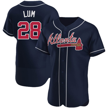 Mike Lum Men's Authentic Atlanta Braves Navy Alternate Jersey
