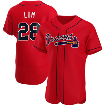 Mike Lum Men's Authentic Atlanta Braves Red Alternate Jersey