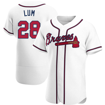 Mike Lum Men's Authentic Atlanta Braves White Home Jersey