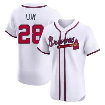 Mike Lum Men's Elite Atlanta Braves White Home Jersey