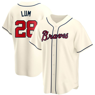 Mike Lum Men's Replica Atlanta Braves Cream Alternate Jersey