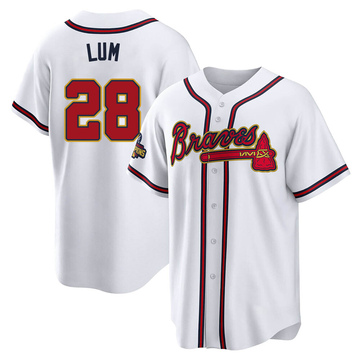 Mike Lum Men's Replica Atlanta Braves Gold White 2022 Program Jersey