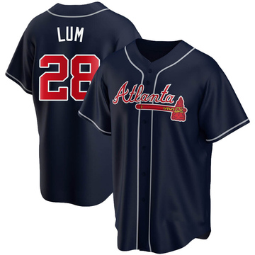 Mike Lum Men's Replica Atlanta Braves Navy Alternate Jersey