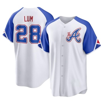 Mike Lum Men's Replica Atlanta Braves White 2023 City Connect Jersey
