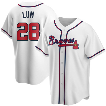 Mike Lum Men's Replica Atlanta Braves White Home Jersey