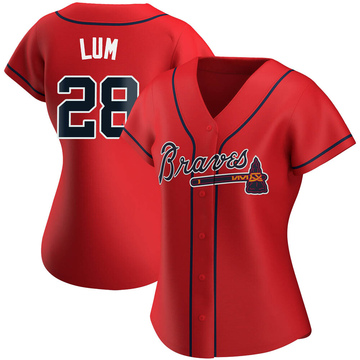 Mike Lum Women's Authentic Atlanta Braves Red Alternate Jersey
