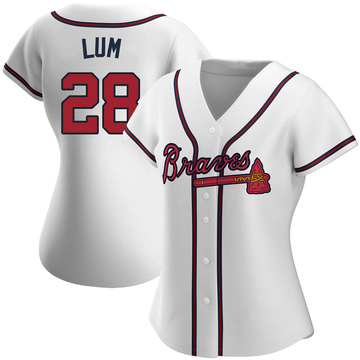 Mike Lum Women's Authentic Atlanta Braves White Home Jersey