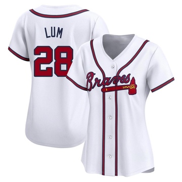 Mike Lum Women's Limited Atlanta Braves White Home Jersey