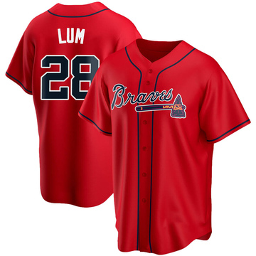 Mike Lum Youth Replica Atlanta Braves Red Alternate Jersey