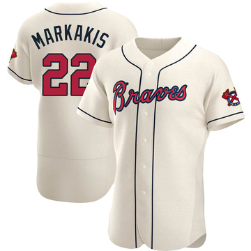 Nick Markakis Men's Authentic Atlanta Braves Cream Alternate Jersey