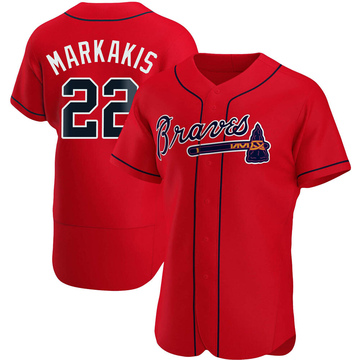 Nick Markakis Men's Authentic Atlanta Braves Red Alternate Jersey