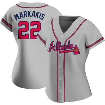 Nick Markakis Women's Authentic Atlanta Braves Gray Road Jersey