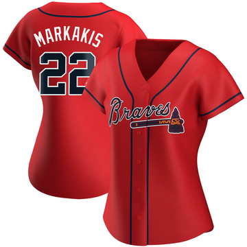 Nick Markakis Women's Authentic Atlanta Braves Red Alternate Jersey