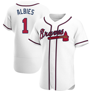 Ozzie Albies Men's Authentic Atlanta Braves White Home Jersey