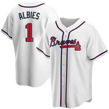 Ozzie Albies Men's Replica Atlanta Braves White Home Jersey