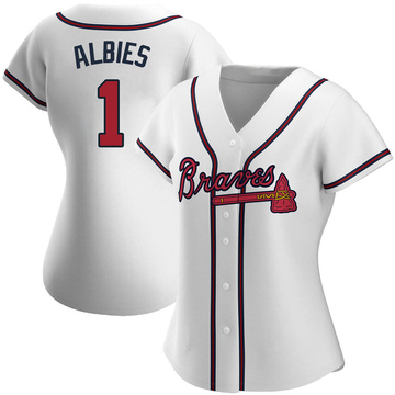 Ozzie Albies Women's Replica Atlanta Braves White Home Jersey