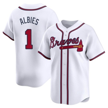 Ozzie Albies Youth Limited Atlanta Braves White Home Jersey