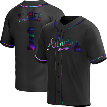 Ozzie Albies Youth Replica Atlanta Braves Black Holographic Alternate Jersey