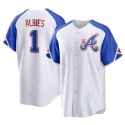 Ozzie Albies Youth Replica Atlanta Braves White 2023 City Connect Jersey