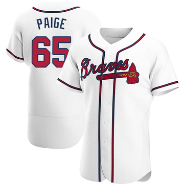 Satchel Paige Men's Authentic Atlanta Braves White Home Jersey