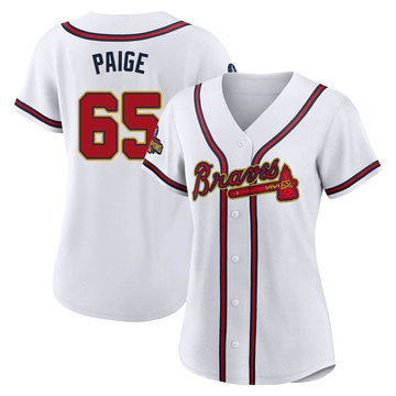 Satchel Paige Women's Authentic Atlanta Braves Gold White 2022 Program Jersey