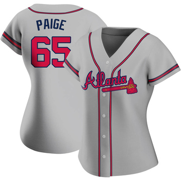 Satchel Paige Women's Authentic Atlanta Braves Gray Road Jersey