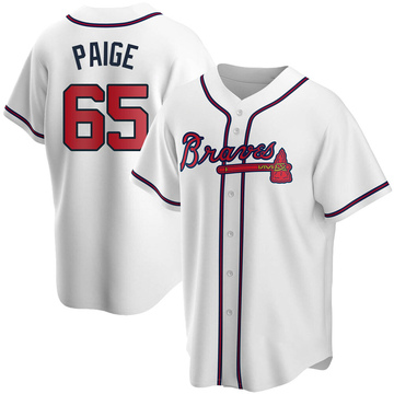Satchel Paige Youth Replica Atlanta Braves White Home Jersey